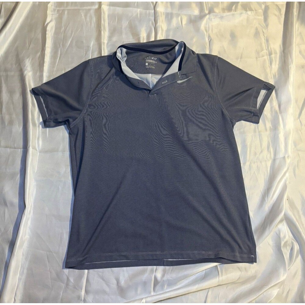 Nike Dri-FIT Blade Collar Men's Golf Polo Shirt Gray Size M Standard Fit